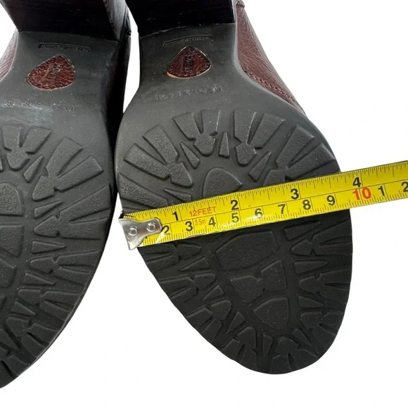 Born D07906 Slip-On Brown Leather Block Heel Ankle Booties Size 8.5 M/W - Picture 12 of 16